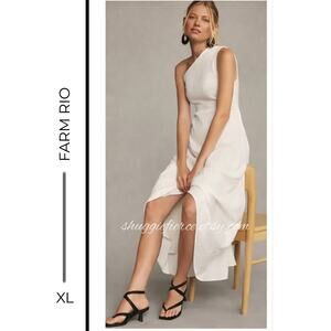 MSRP $360 ✨ Farm Rio One-Shoulder Smocked Maxi Dress – Size XL ✨SAME DAY SHIP